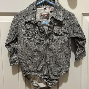 Rafter C button down shirt, pearl snap 12mo boys